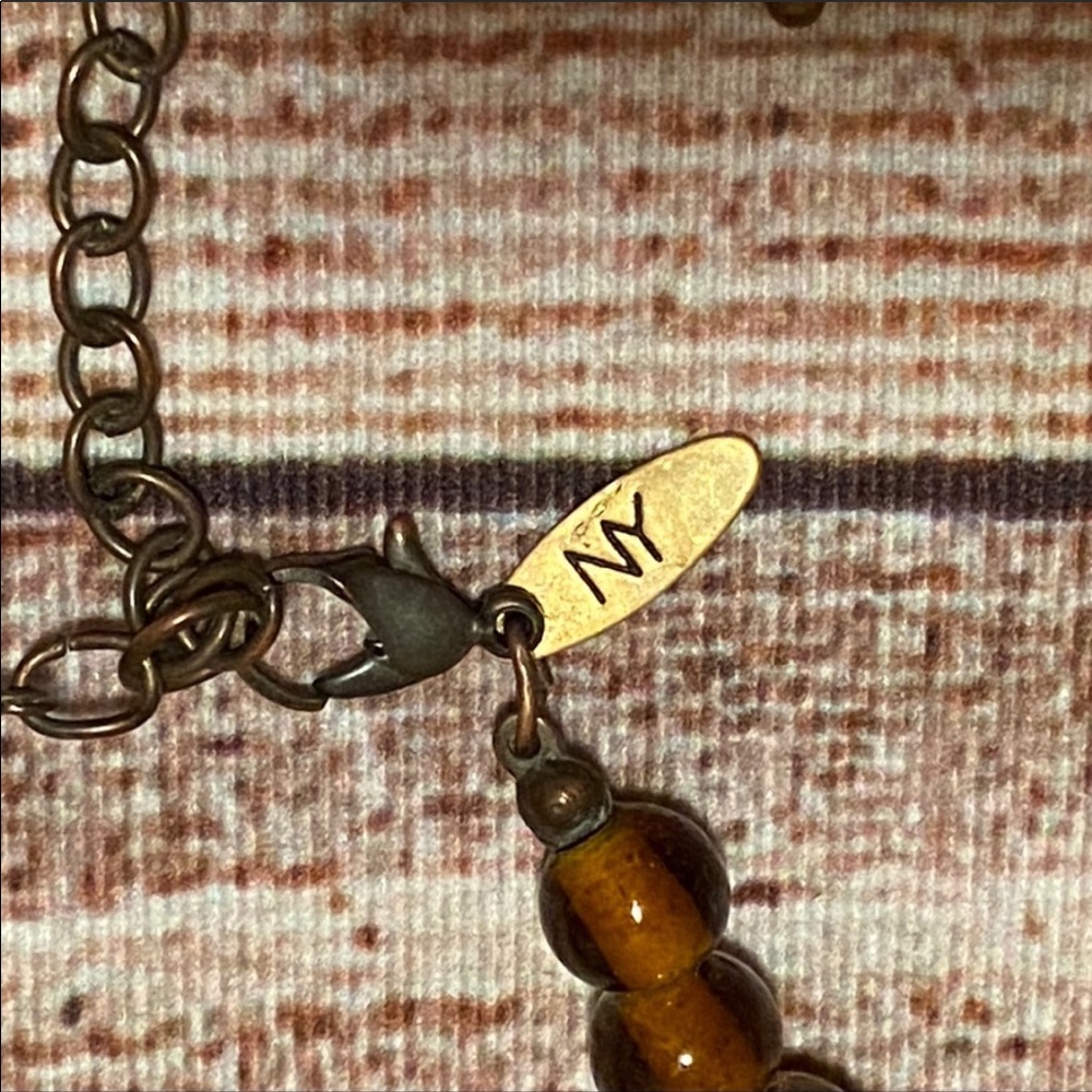 VINTAGE New York & Co Chunky Wooden Beads Necklace - Picture 4 of 4